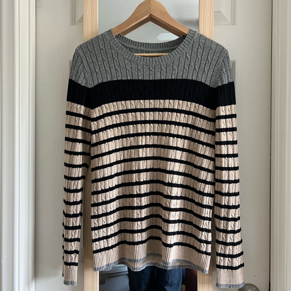 Slim-fit striped knitted sweater